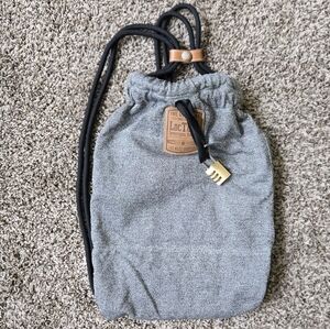 LocTote Flak Sack Sport Drawstring Backpack Gray Black Brass Combo Lock